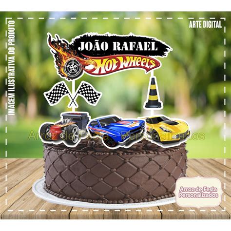 Topo De Bolo Topper De Bolo Personalizado Hotwheels Shopee Brasil