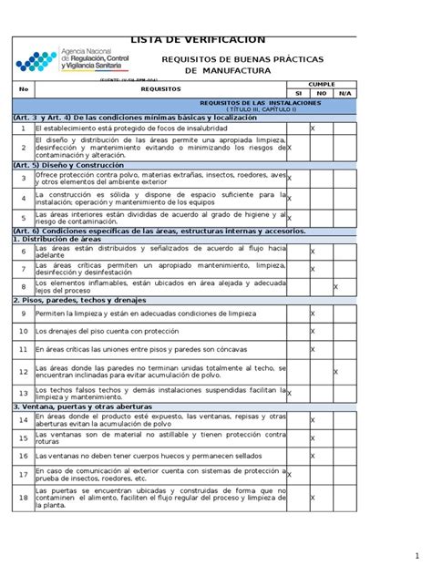 Pdf Lista De Verificaci N Bpms Ejemplo Dokumen Tips