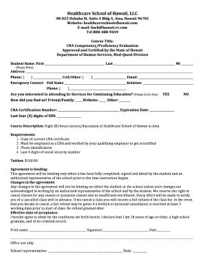 Fillable Online CNA Recertification Registration Form Fax Email Print