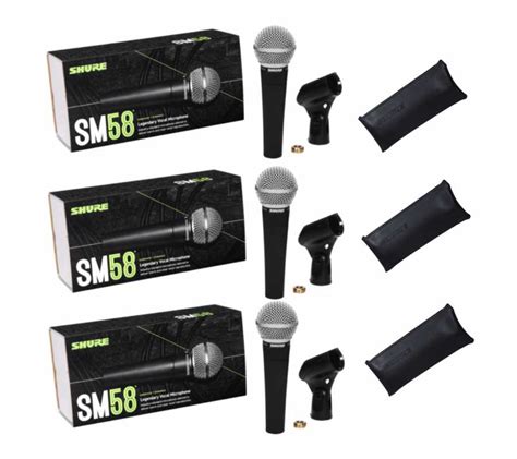 Shure Sm58 Pack De 03 Micrófonos Vocal Dinámico Cardioide Clavemusic