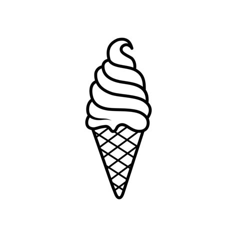 Ice Cream Outline Clipart Image