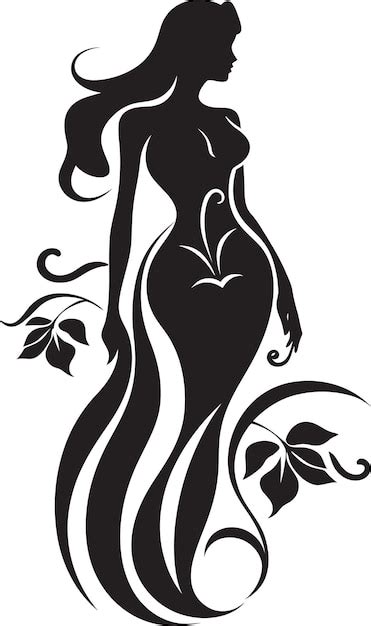 Diseño de emblema negro con mujer elegante armonía floral mujer perfil