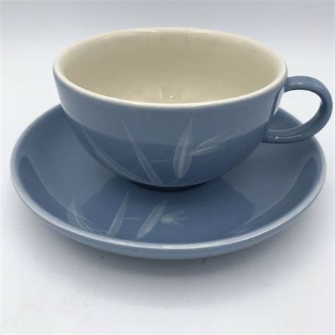 Winfield Sky Blue Pacific Bamboo Cup Saucer Made Usa California