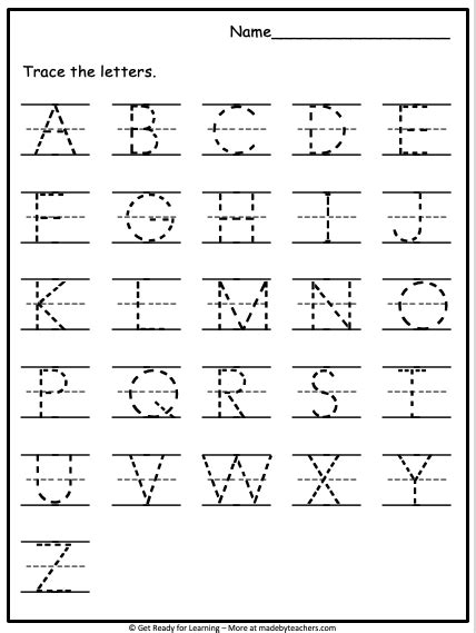 Uppercase Letter Tracing Worksheets Letter Tracing Worksheets