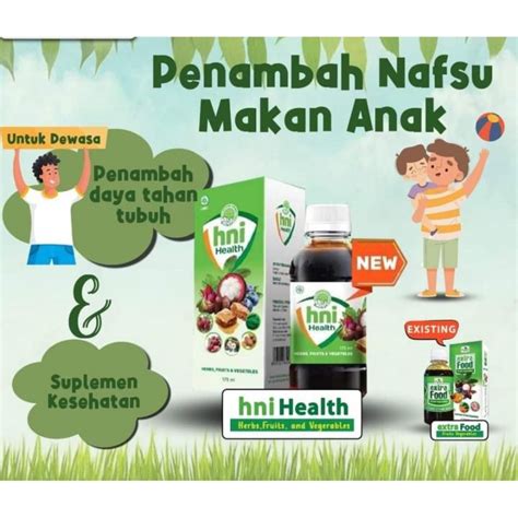 Extra Food Hni Health Madu Suplemen Sayur Dan Buah Asli Penambah Nafsu