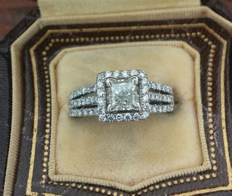 14k Gold 075ct Center Princess Cut Diamond Wedding E Gem