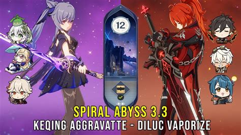 C1 Keqing Aggravate And C4 Diluc Vaporize Genshin Impact Abyss 3 3