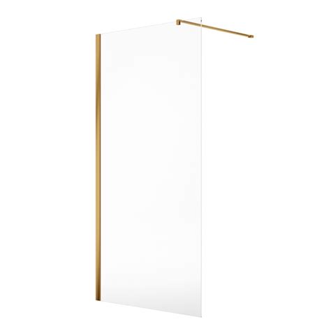 Aspect 1000mm Wetroom Panel Brushed Gold Pivo Bathrooms