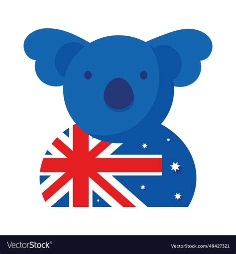 Australia Day Flag In Koala Royalty Free Vector Image