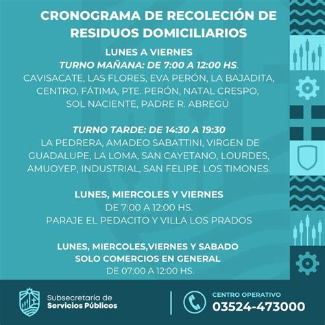 Cambia El Cronograma De Recolecci N De Residuos Domiciliarios En Villa