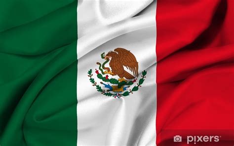 Fotobehang Mexicaanse Vlag Zwaaien Vlag Van Mexico PIXERS BE