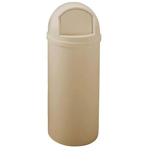 Poubelle Marshall Dome L Beige Rubbermaid Manutan De