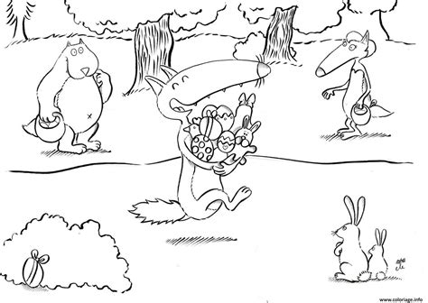 Coloriage Loup Auzou Paques Oeufs Et Lapins Dessin Loup Auzou Imprimer