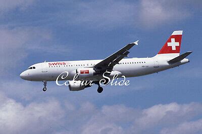 Swiss Airlines Airbus A320 214 HB IJJ LHR 6 02 Colour Slide Aviation