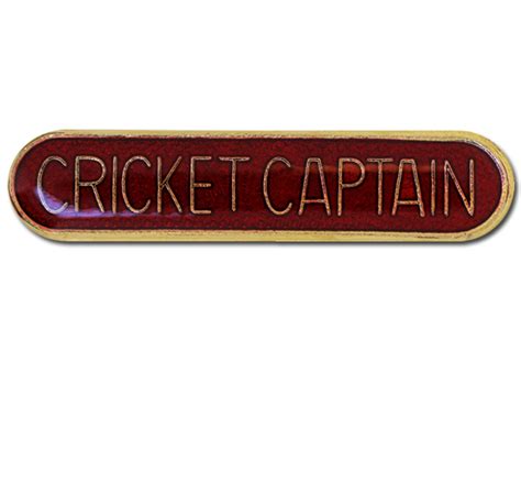 Cricket Captain Rounded Edge Bar Badge