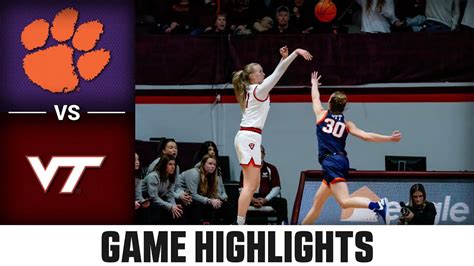 Clemson Vs Virginia Tech Game Highlights 2023 24 Acc Women’s Basketball Youtube