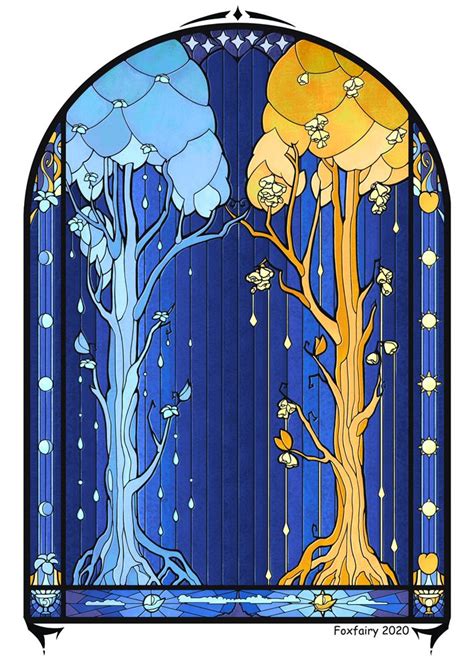 Trees Of Valinor By Moarhant On Deviantart Digital Stained Glass