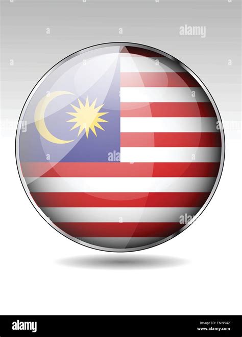 Malaysia Flag Button Stock Vector Image Art Alamy