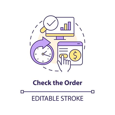 Compruebe El Icono Del Concepto De Pedido Vector Premium