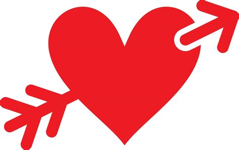 Red Heart With An Arrow Icon Vector Art At Vecteezy