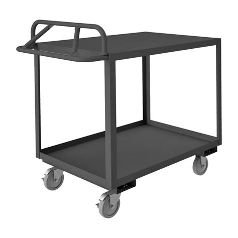 Stock Cart 2 Shelves Ergonomic Handle 24 1 4 X 42 1 4 X 40 7 8 Durham Manufacturing