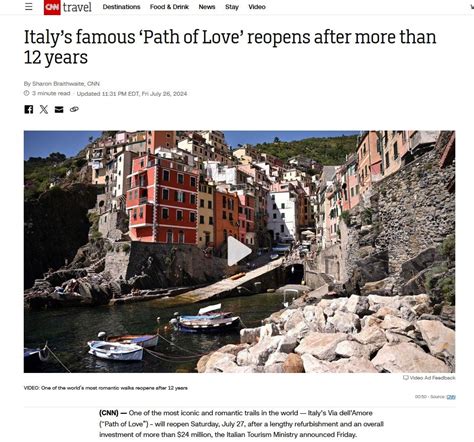 Riapre La Via Dell Amore Delle Cinque Terre