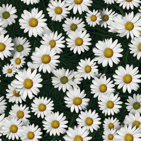 Premium Ai Image A Field Of White Flowers With A Yellow Circle On The