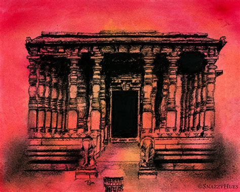 Jain Temple Halebidu Karnataka Charcoal And India Ink Buy Here