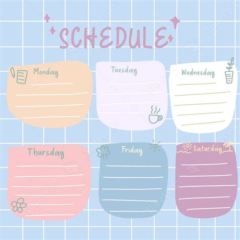 Schedule Stick Memo Reminder Cartoon Printable Cute Word Template And ...