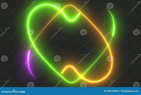 Neon Love Hearts Stock Image Black Background Stock Illustration