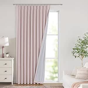 Amazon Vision Home Soft Pink Pinch Pleated Full Blackout Curtains