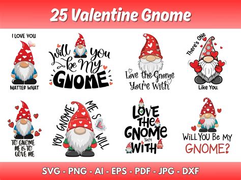 Valentine Gnomes Svg Bundle Gnomes Svg Valentine S Day Gnomes Svg Love Svg Valentine Bundle