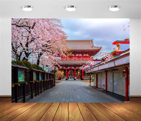 Amazon.com : BELECO 7x5ft Fabric Japan Backdrop Tokyo Temple Backdrop ...