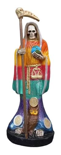 Santa Muerte De Las 7 Potencias Ritualizada 33 Cm Resina Meses Sin