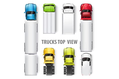 trucks top view vector illustration transportation illustrations