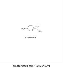 Sulfanilamide Flat Skeletal Molecular Structure Sulfonamide Stock ...