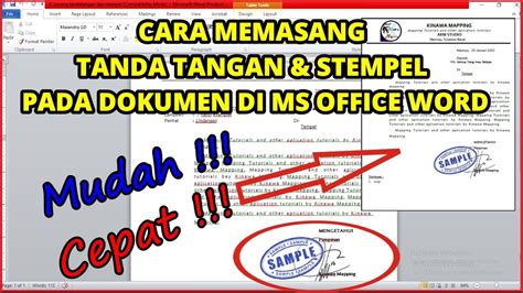 Cara Memasang Tanda Tangan Dan Stempel Di Dokumen Microsoft Office Word