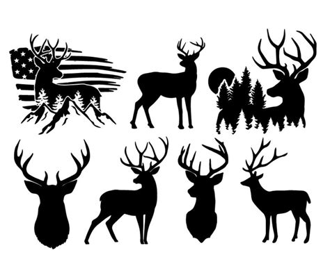 Deer Svg Buck Deer Hunting Svg Deer Silhouette Deer Clipart Outdoor