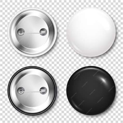 Premium Vector Realistic Blank Badges Collection D Glossy Round