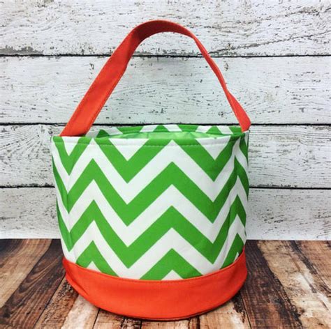 Personalized Chevron Trick or Treat Bucket- Green – TheTinyCloset