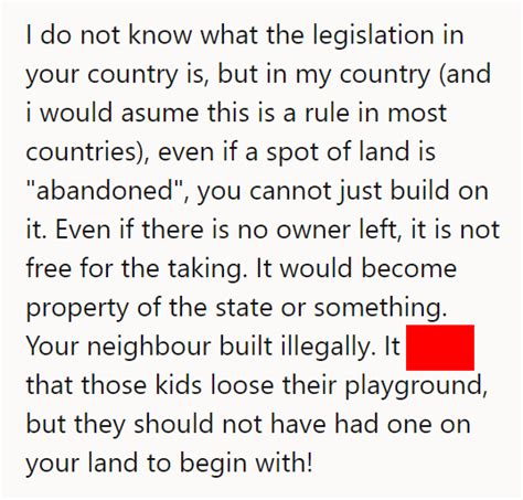 Neighbor Built A Playground On His Property Without Asking So Now He’s Demanding They Tear It