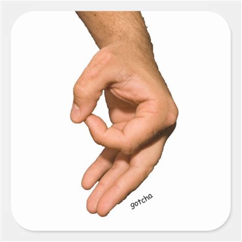 Circle Game Hand Gotcha Square Sticker | Zazzle.ca