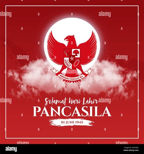 Vector Illustration Selamat Hari Lahir Pancasila Translation Happy