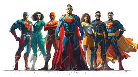 group  comic book characters including superman premium ai