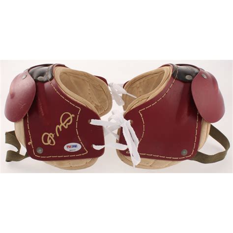 Joe Montana Signed Vintage Football Shoulder Pads Psa Coa Pristine