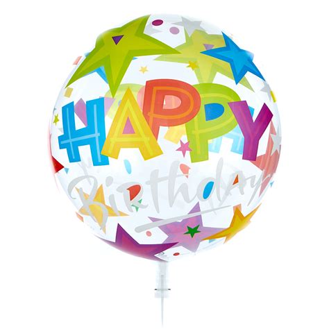 Buy 22 Inch Bubble Balloon Happy Birthday Stars Delivered Inflated For Gbp 1499 Card