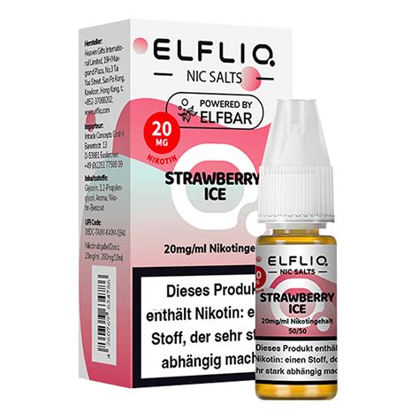 Elf Bar Elfliq Strawberry Ice 10 Ml Nikotinsalz Nikotinsalz