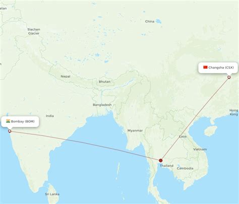 All Flight Routes From Mumbai To Changsha BOM To CSX Flight Routes