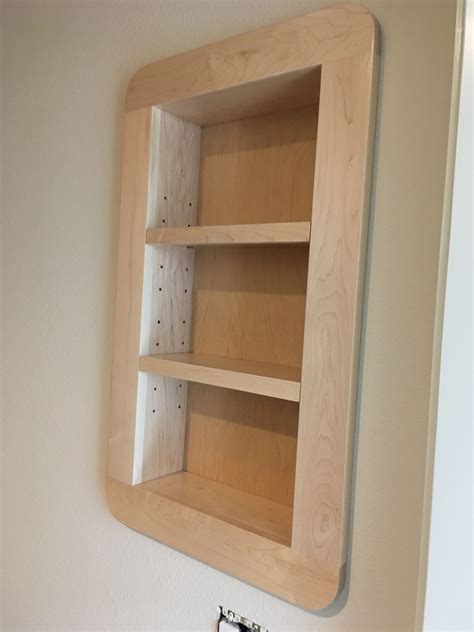 Maple Radius Corner Medicine Cabinet With Adjustable Shelves Corner