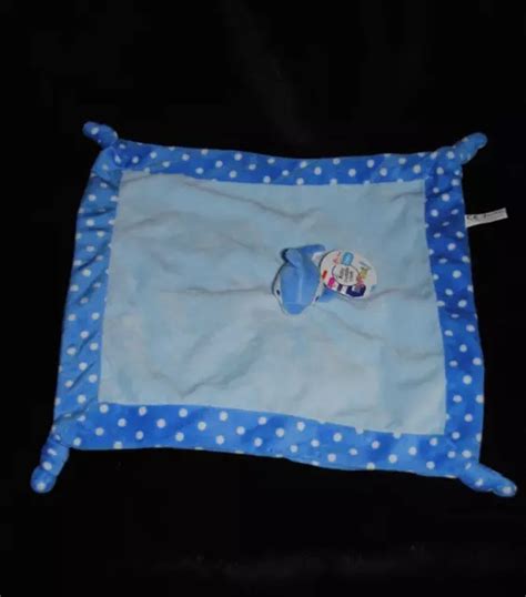 Doudou Toi Toys Dauphin Plat Bleu Carr Pois Blanc Neuf Eur